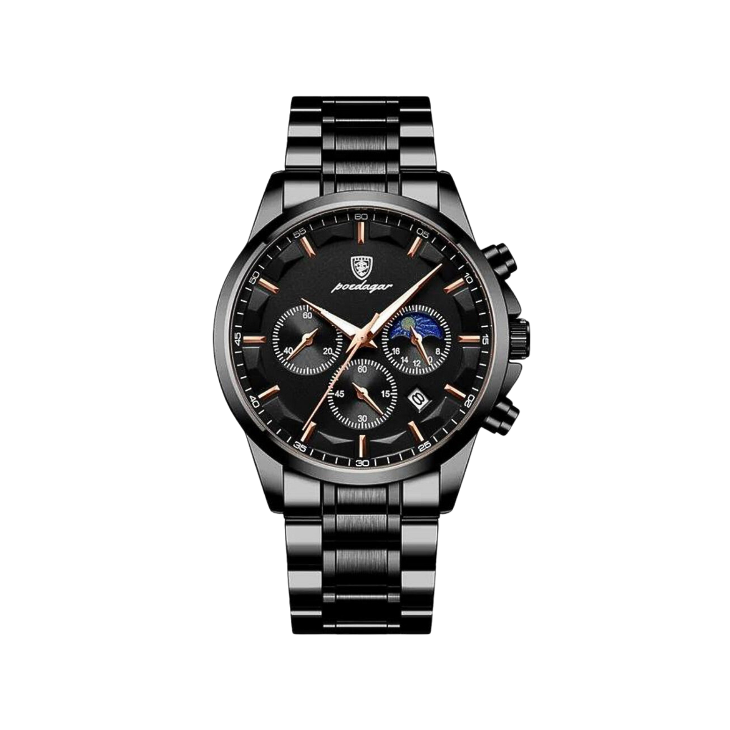 Men’s Chronograph Watch – Astralis Steel Bracelet Triple Sub‑dials