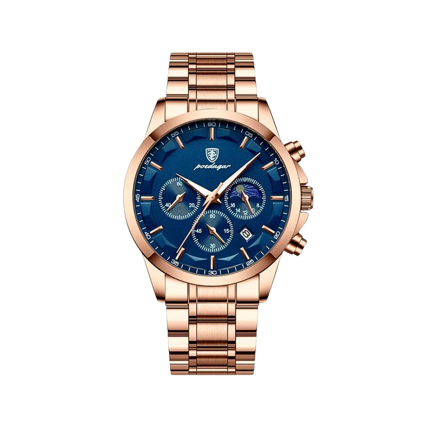 Men’s Chronograph Watch – Astralis Steel Bracelet Triple Sub‑dials