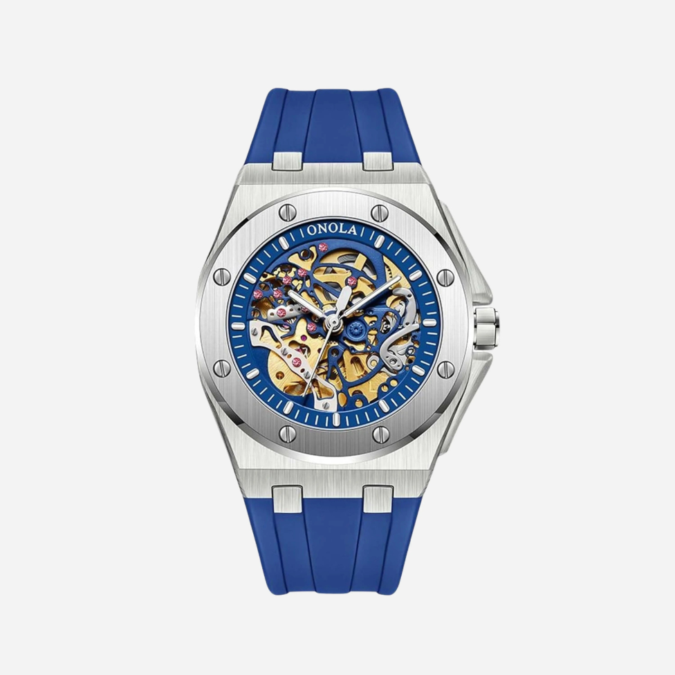 Men’s Sport Automatic Watch – Octane Rose‑Gold Silicone