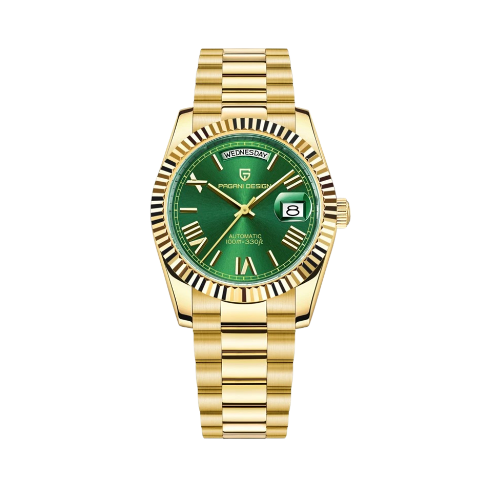 Regent Silver Automatic Watch with Gold Dial