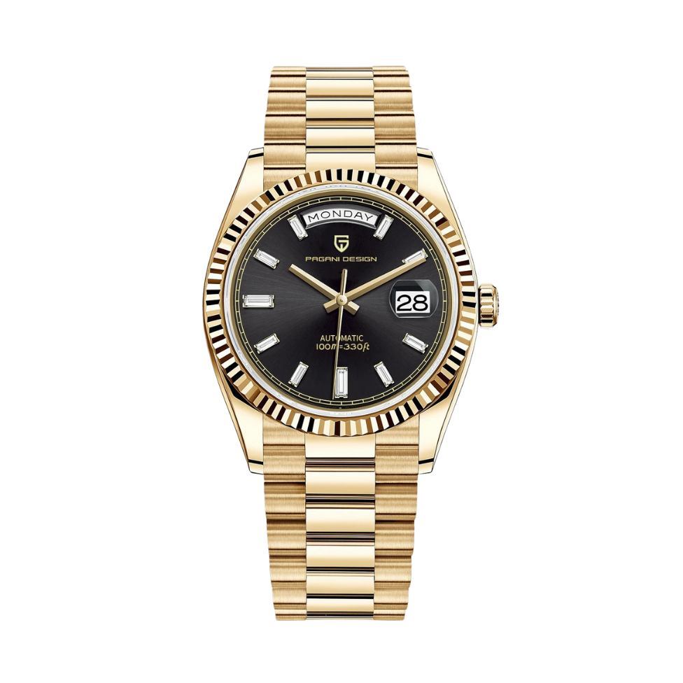 Regent Silver Automatic Watch with Black Dial