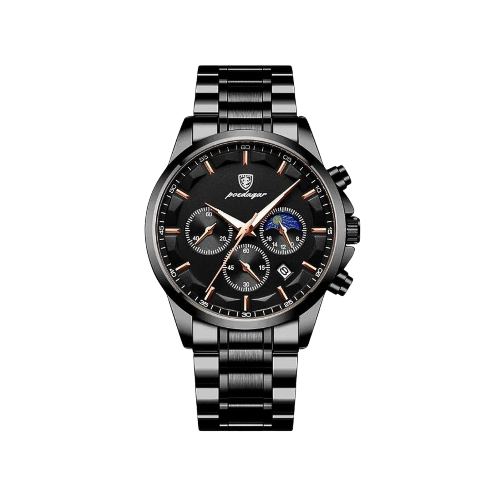 Men’s Chronograph Watch – Astralis Steel Bracelet Triple Sub‑dials