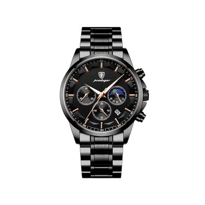 Men’s Chronograph Watch – Astralis Steel Bracelet Triple Sub‑dials