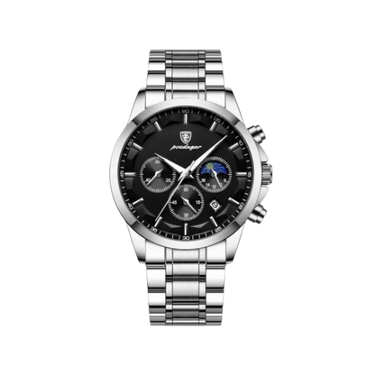Men’s Chronograph Watch – Astralis Steel Bracelet Triple Sub‑dials