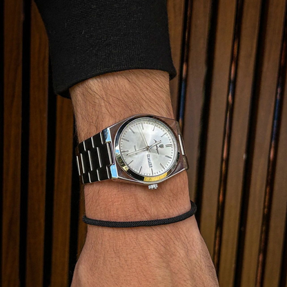 Men’s Silver Watch – Eterna Classic Day‑Date Steel Bracelet