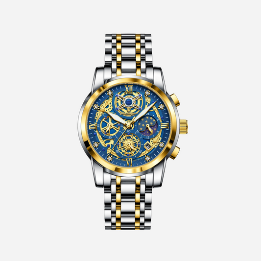 Men's Chronograph Watch – Celestial Skeleton Steel Edition
Informações