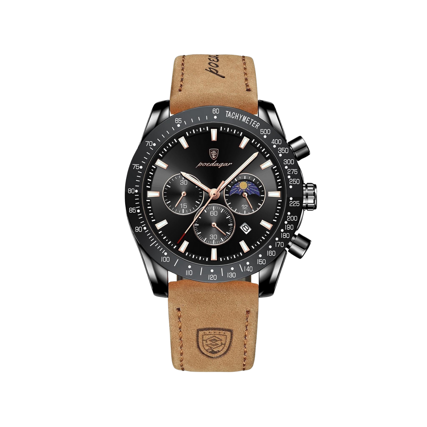 Men’s Chronograph Watch – Commander Premium Leather Strap

