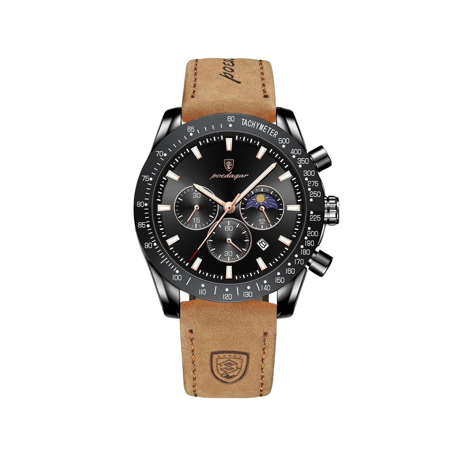 Men’s Chronograph Watch – Commander Premium Leather Strap

