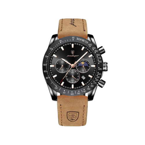 Men’s Chronograph Watch – Commander Premium Leather Strap

