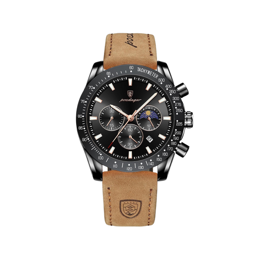 Men’s Chronograph Watch – Commander Premium Leather Strap

