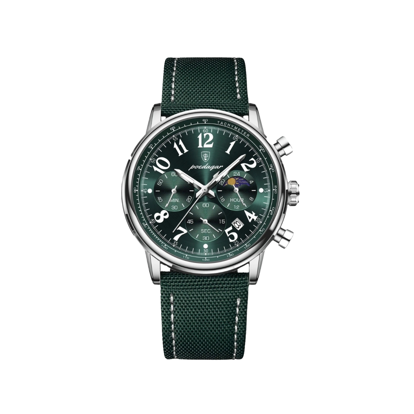 Men’s Chronograph Watch – Element Textile Strap Arabic Numerals- Gren