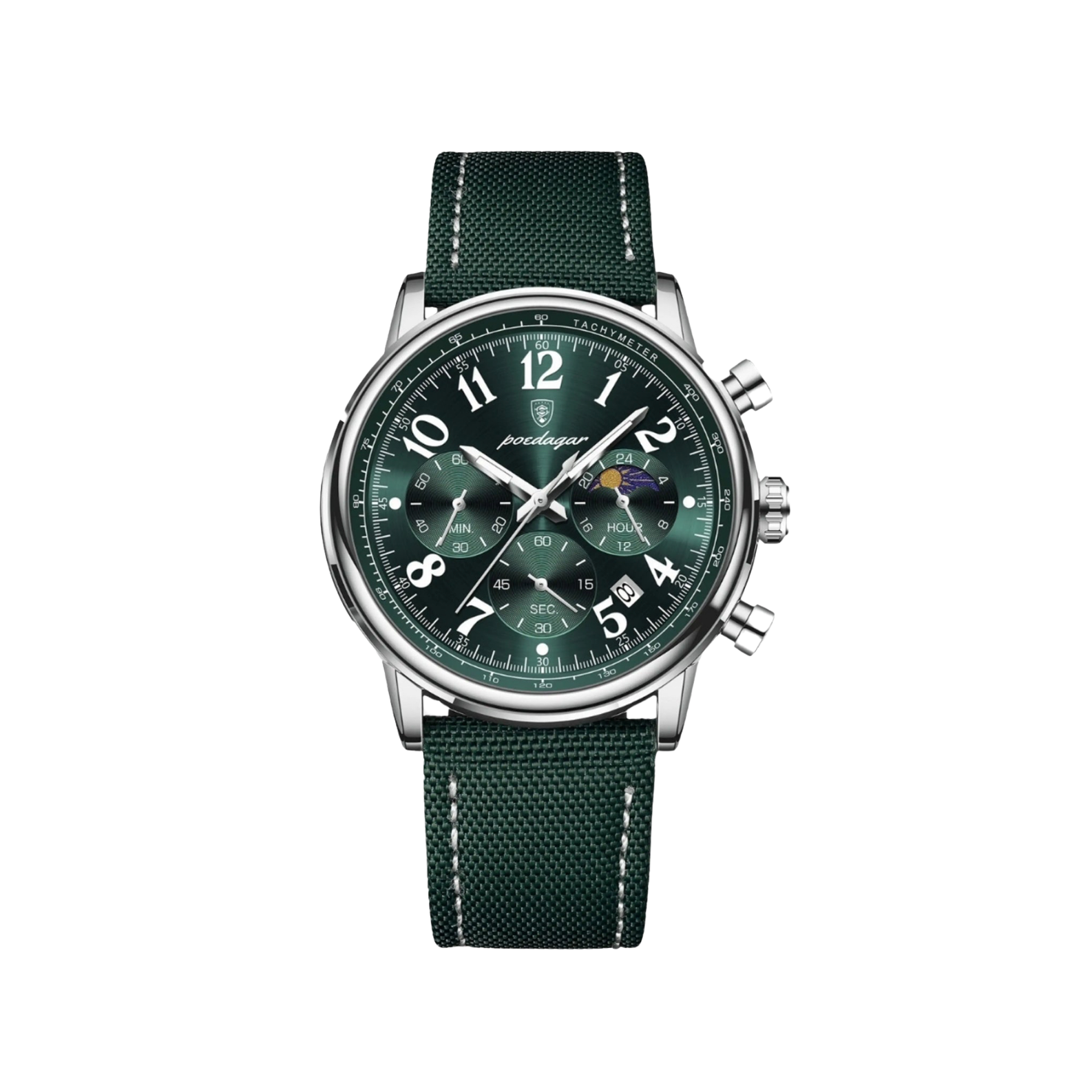Men’s Chronograph Watch – Element Textile Strap Arabic Numerals- Gren