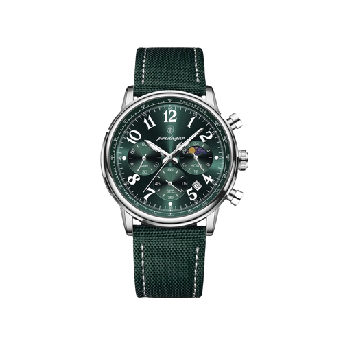 Men’s Chronograph Watch – Element Textile Strap Arabic Numerals- Gren