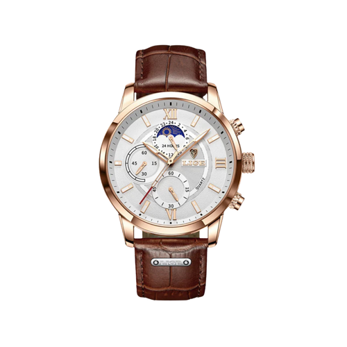 Men’s Dress Watch – Maverian Premium Leather Strap Moonphase

