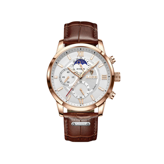 Men’s Dress Watch – Maverian Premium Leather Strap Moonphase

