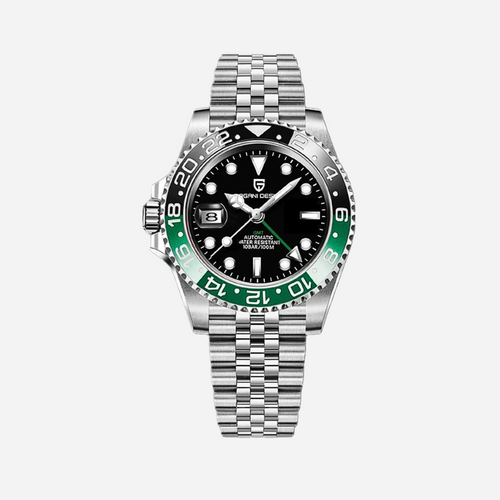 Men’s Silver Automatic GMT Watch – Horizon 41mm