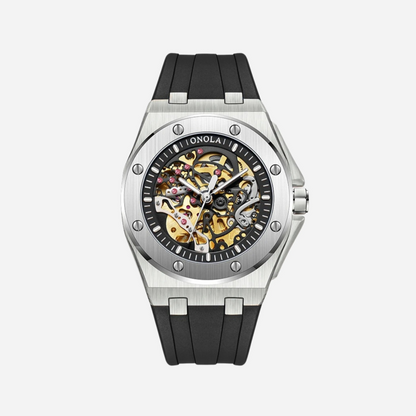 Men’s Sport Automatic Watch – Octane Rose‑Gold Silicone
