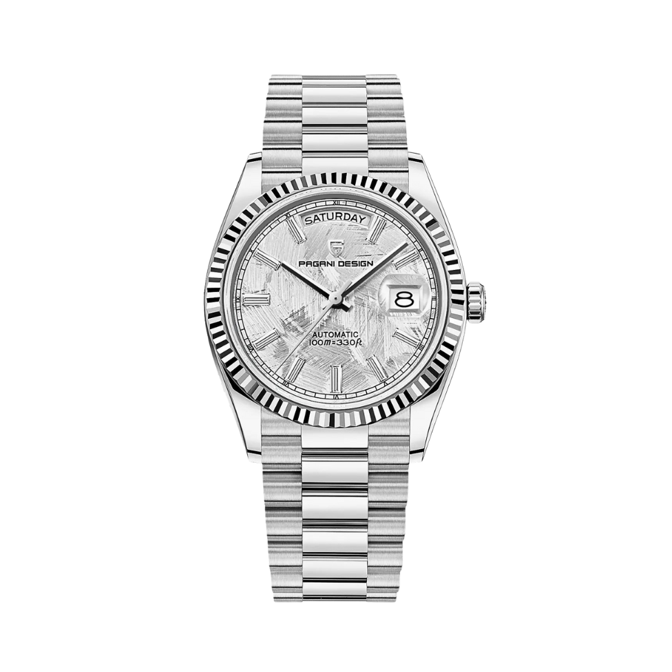 Regent Silver Automatic Watch with White Dial