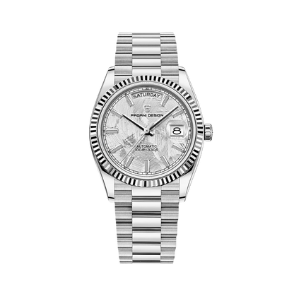 Regent Silver Automatic Watch with White Dial