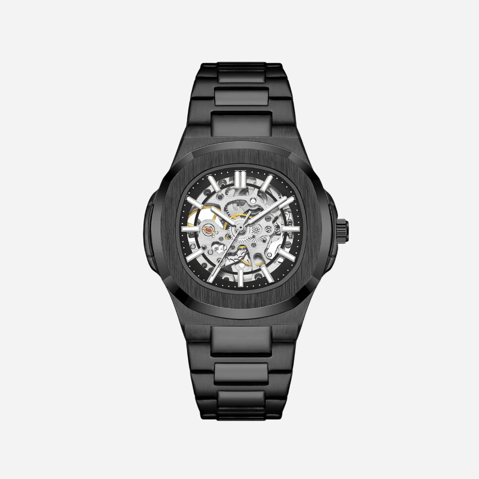  Men’s Silver Skeleton Automatic Watch