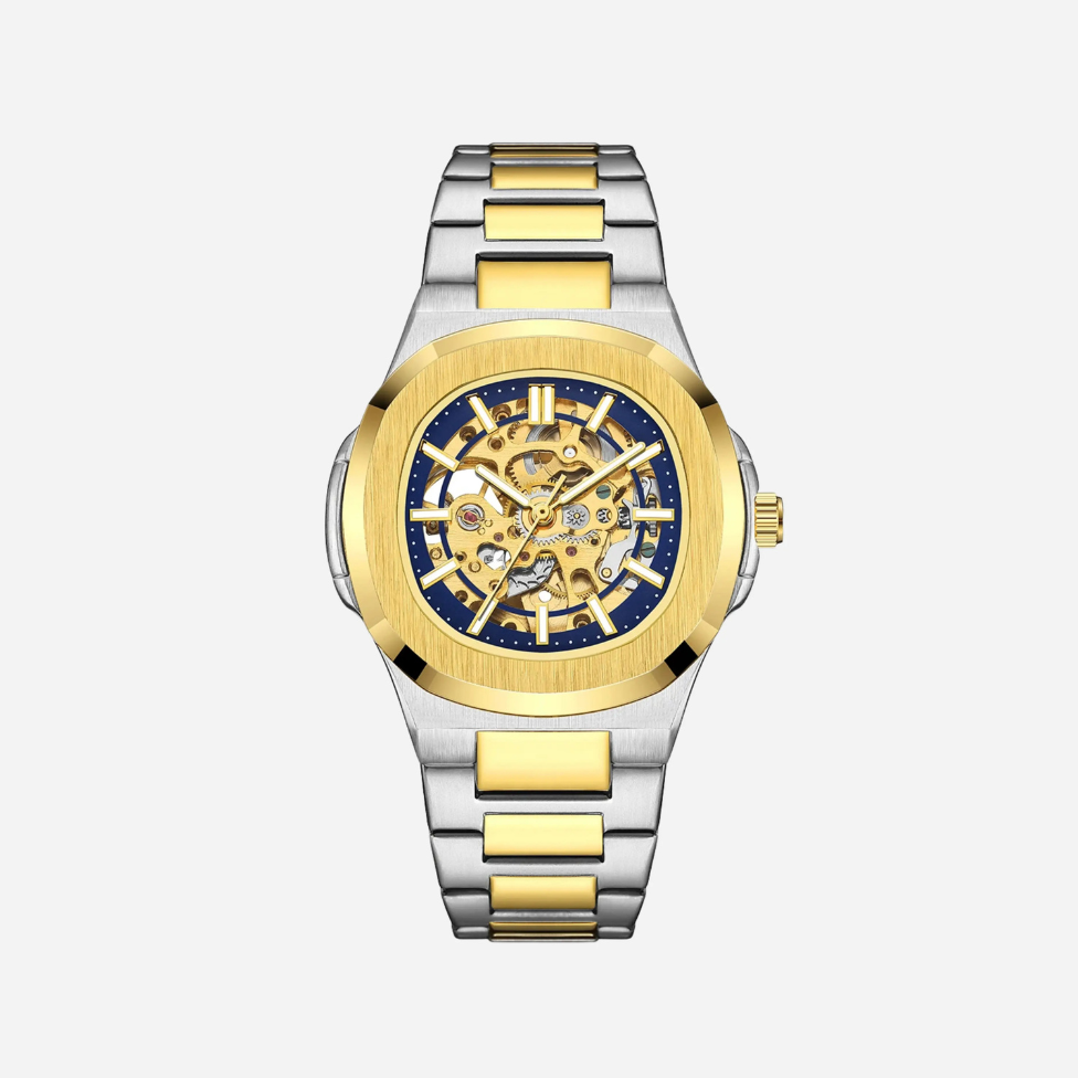  Men’s Silver Skeleton Automatic Watch