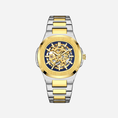  Men’s Silver Skeleton Automatic Watch