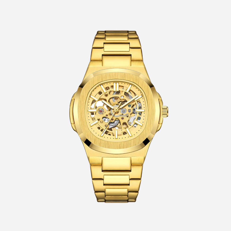  Men’s Silver Skeleton Automatic Watch