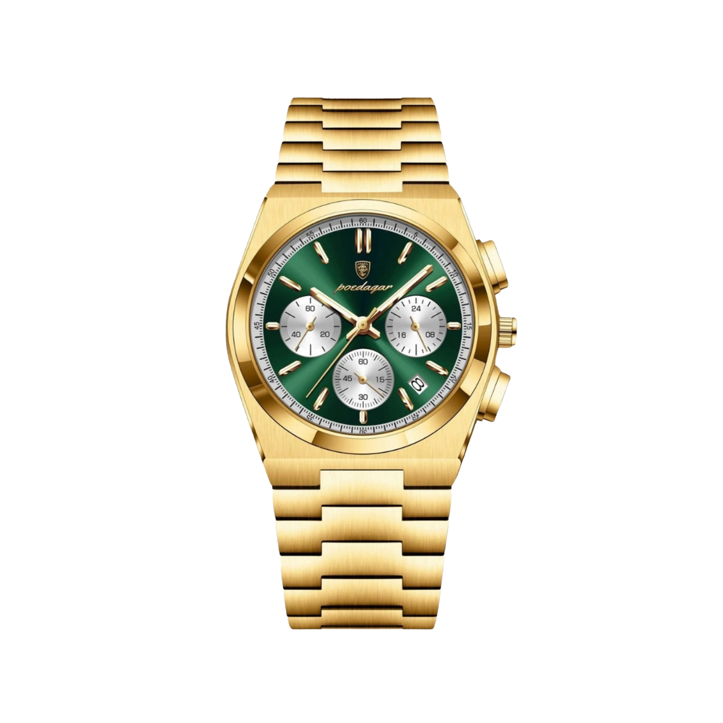 Men’s Gold Chronograph Watch – Stratos Integrated Bracelet