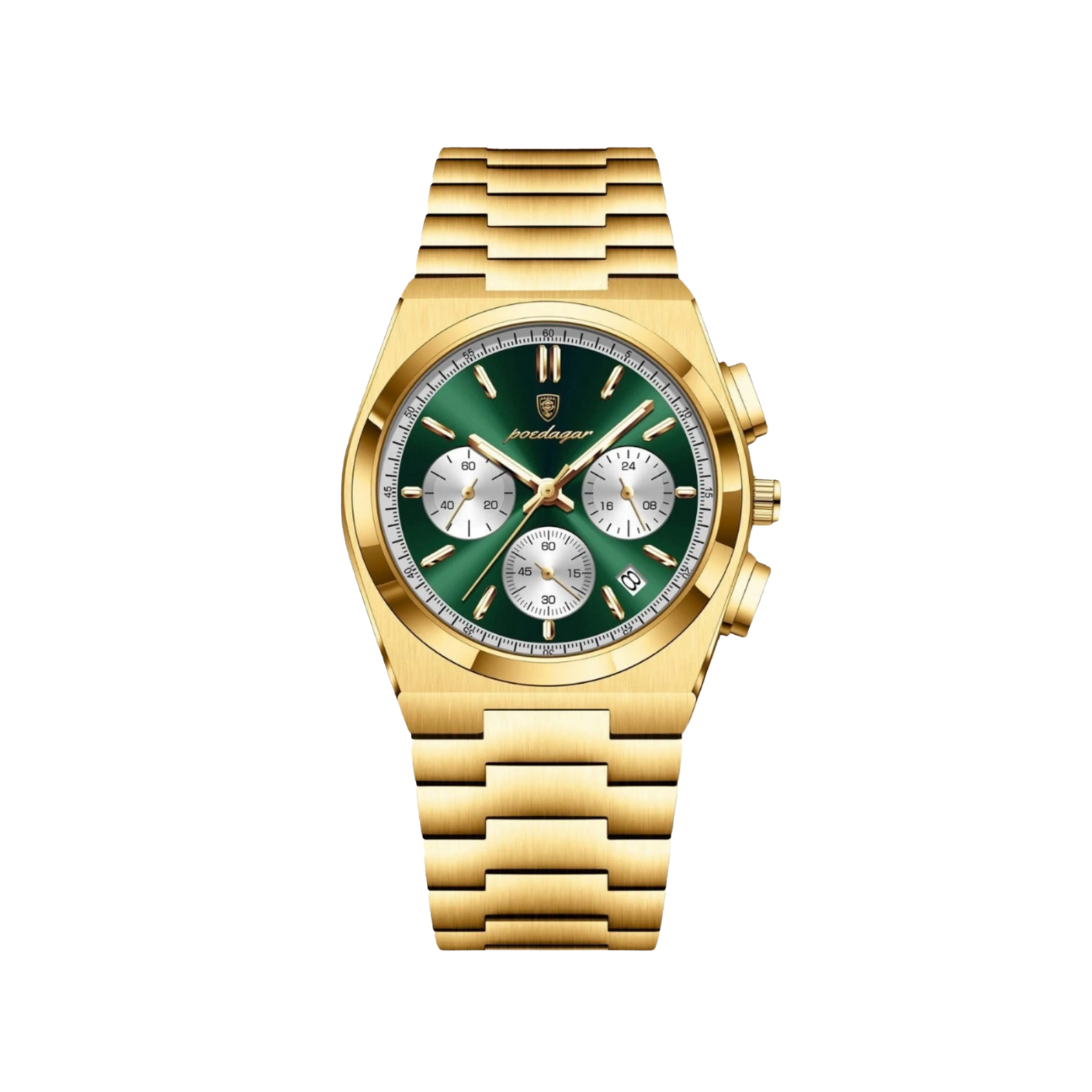 Men’s Gold Chronograph Watch – Stratos Integrated Bracelet