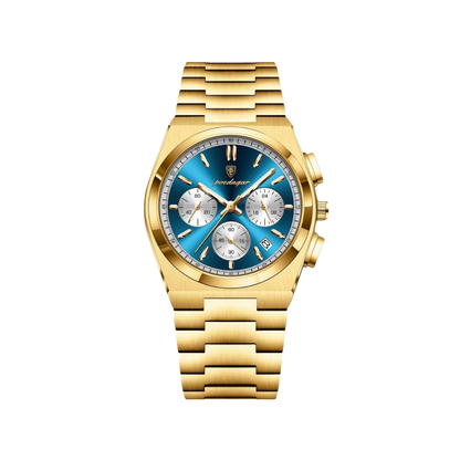 Men’s Gold Chronograph Watch – Stratos Integrated Bracelet