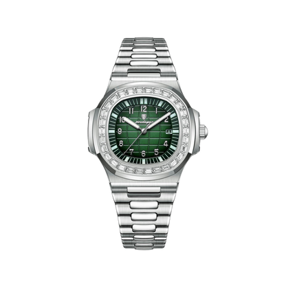 Men’s Silver Watch – Vanguard Cushion Case Steel Bracelet
