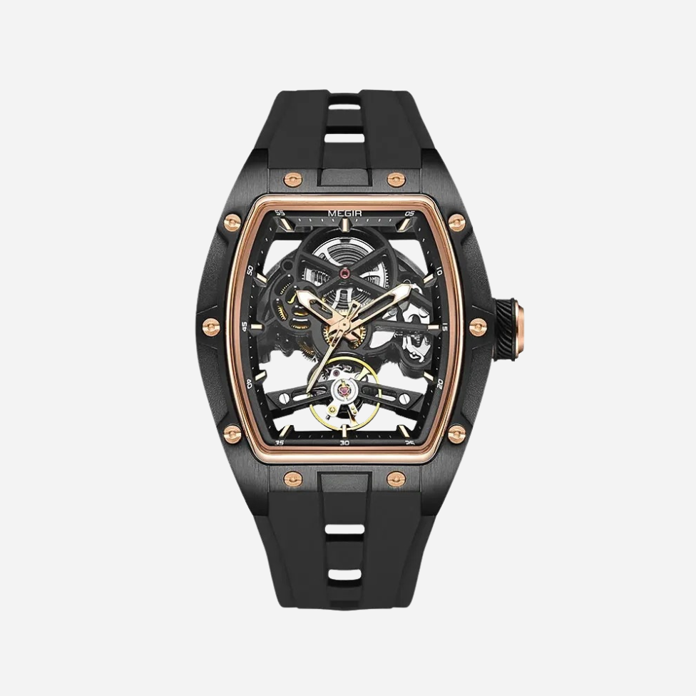 Men's Automatic Skeleton Watch – Vortex Silicone Strap