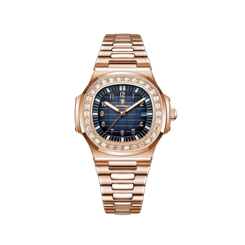 Men’s Rose‑Gold Watch – Majesty Cushion Case Diamond‑Cut Bezel


