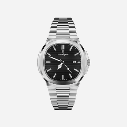 Men’s Silver Watch – Prestige Steel Bracelet Date Display
