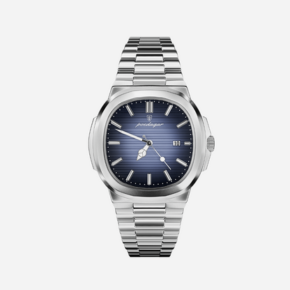 Men’s Silver Watch – Prestige Steel Bracelet Date Display