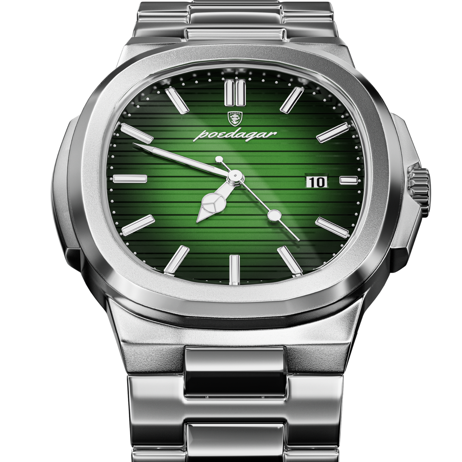 Men’s Silver Watch – Prestige Steel Bracelet Date Display