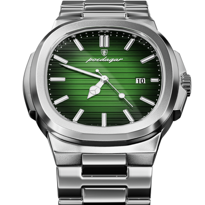 Men’s Silver Watch – Prestige Steel Bracelet Date Display