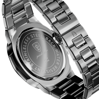 Men’s Silver Watch – Prestige Steel Bracelet Date Display