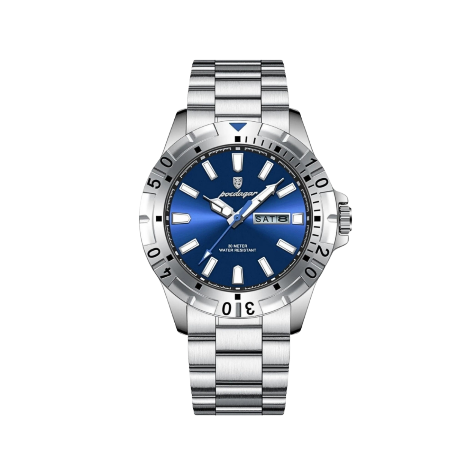 Men’s Silver Watch – Varuna Diver‑Style Day‑Date

