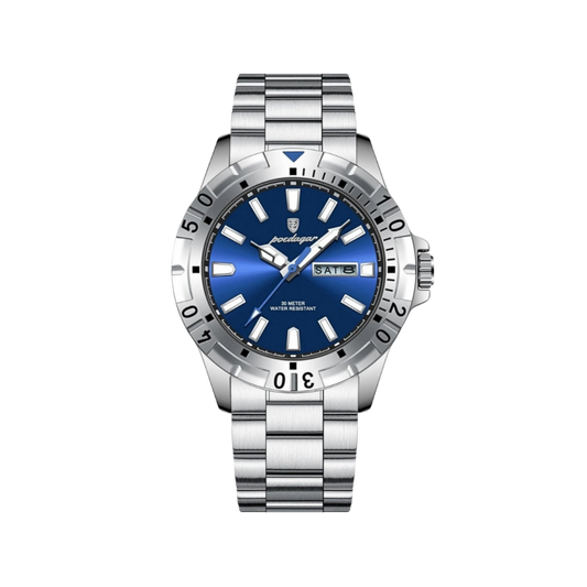 Men’s Silver Watch – Varuna Diver‑Style Day‑Date

